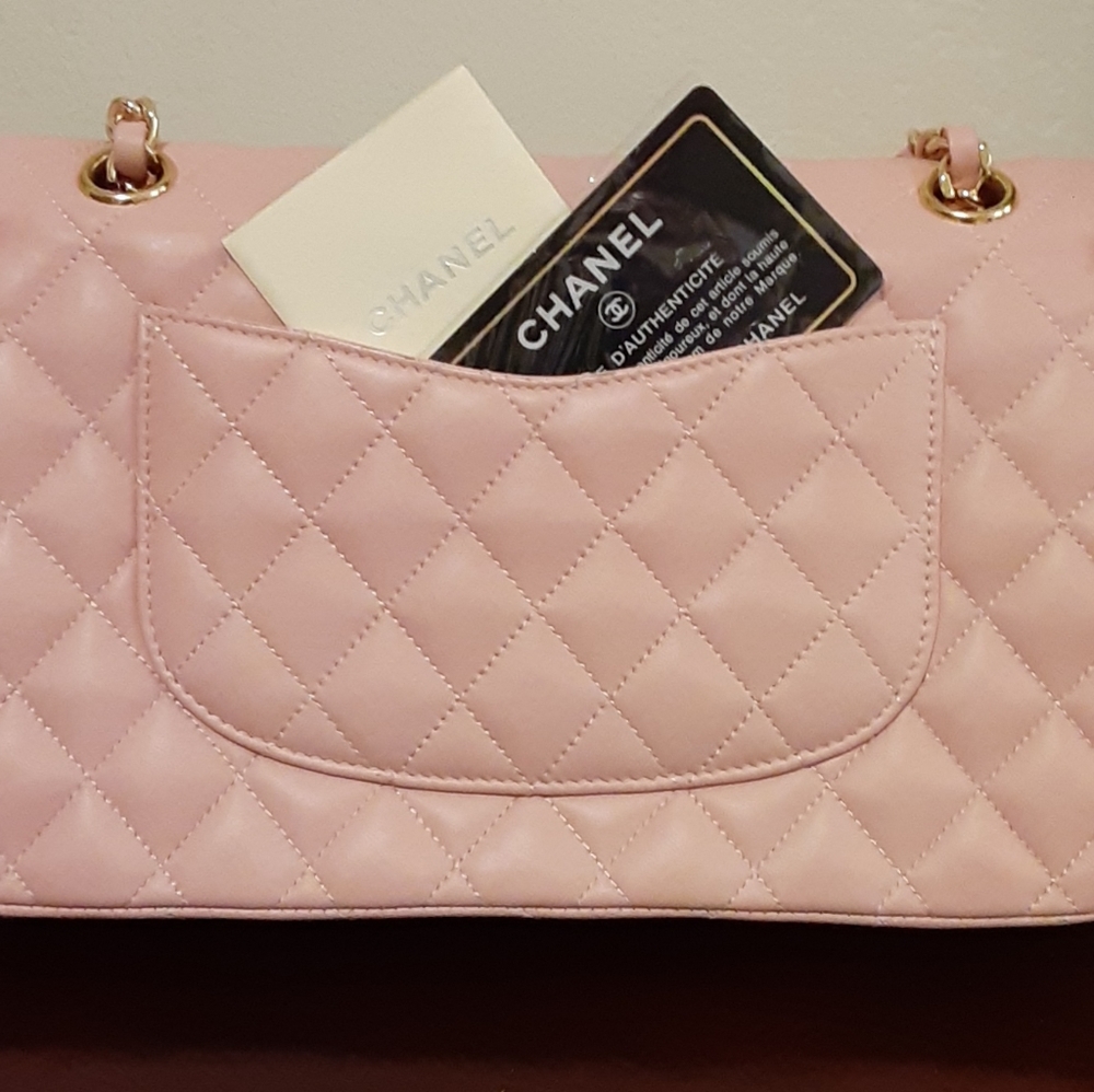 Chanel Double Flap Pink Lambskin Leather - Picture 4 of 5